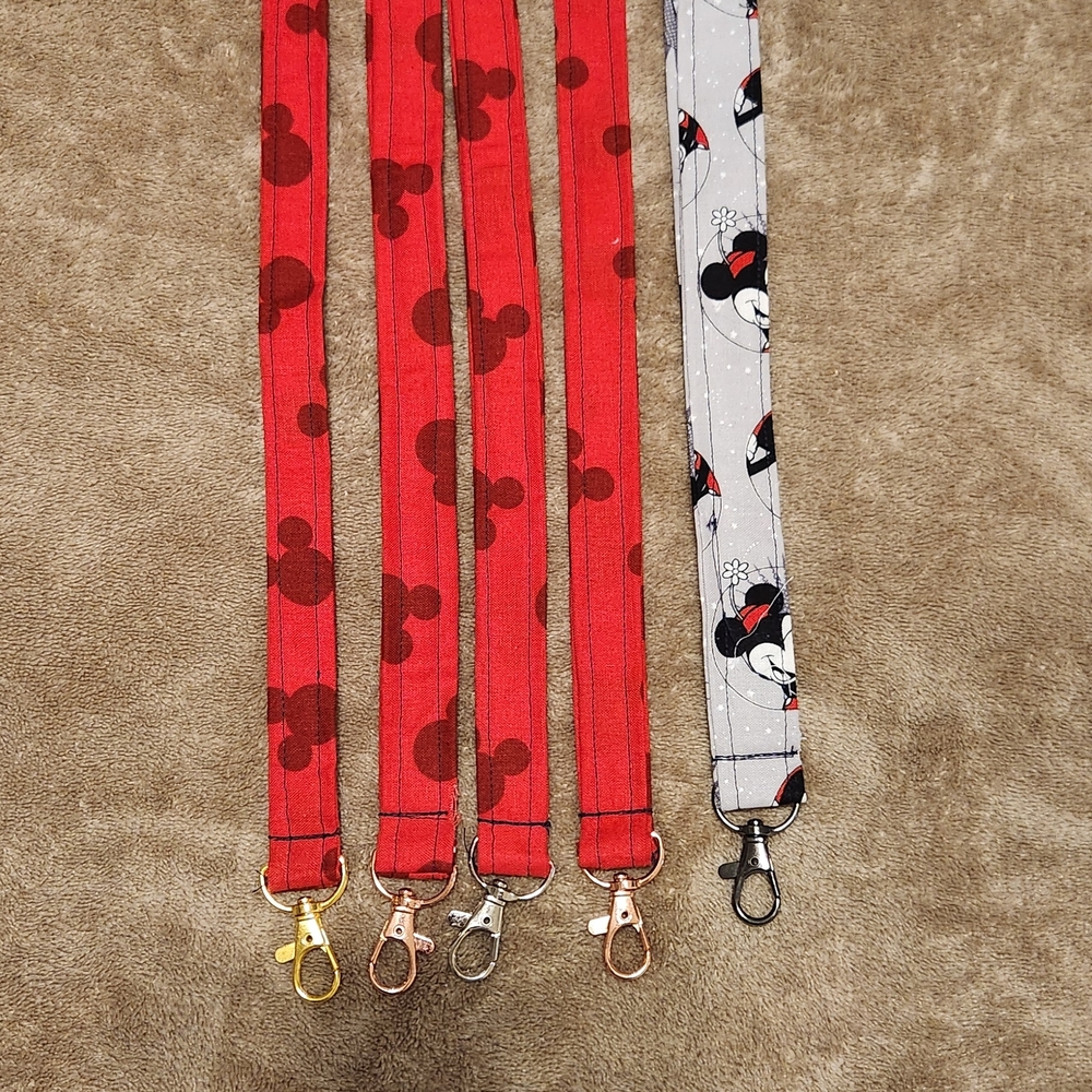 Disney Mickey and Minnie Mouse Lanyards - Red and Gray